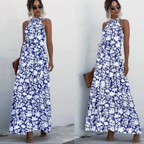 Boho gypsy dot halter maxi dress - Picture 4 of 4